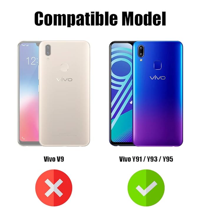 YOFO Square Smoke Back Cover for Vivo Y95