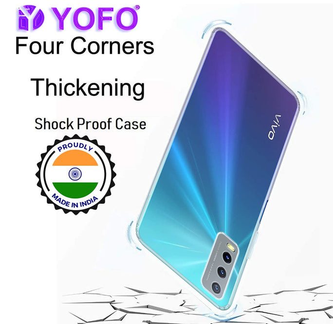 YOFO Silicon Transparent Back Cover for Vivo Y20 / Vivo Y20A / Vivo Y20i / Vivo Y20G / Vivo Y12s Shockproof Bumper Corner with Ultimate Protection (SALE)