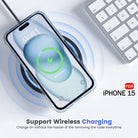 YOFO MagPro Back Cover Case for iPhone 15 Shockproof Slim Thin Non-Yellowing Scratch Resistant Military-Grade Protection Compatible with MagSafe - Transparent