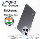 YOFO Back Cover for Mi Redmi 12-4G (SlimFlexible|Silicone|Transparent|Camera Protection|DustPlug)