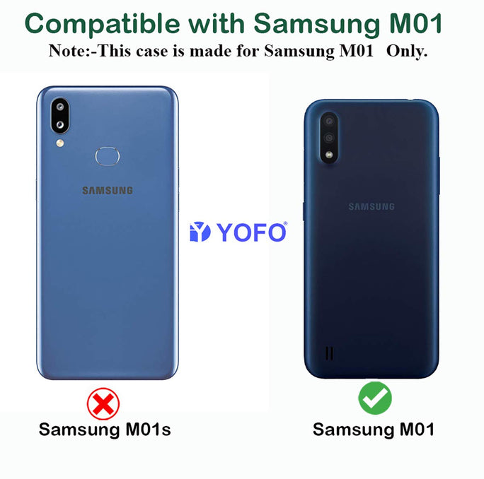 YOFO Rubber Back Cover Case for Samsung M01 (Transparent) with Bumper Corner