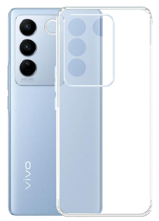 YOFO Back Cover for Vivo V27 (5G) (Silicone|Transparent|Camera Protection) (SALE)
