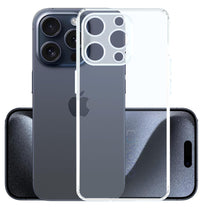 YOFO Back Cover for Apple iPhone 15 Pro (SlimFlexible|Silicone|Transparent|Camera Protection|DustPlug)