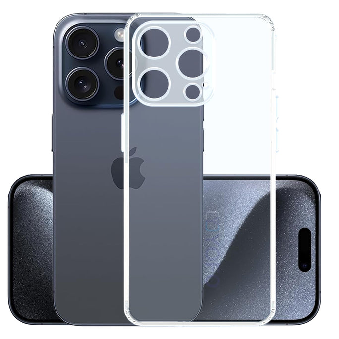 YOFO Back Cover for Apple iPhone 15 Pro Max (SlimFlexible|Silicone|Transparent|Camera Protection|DustPlug)