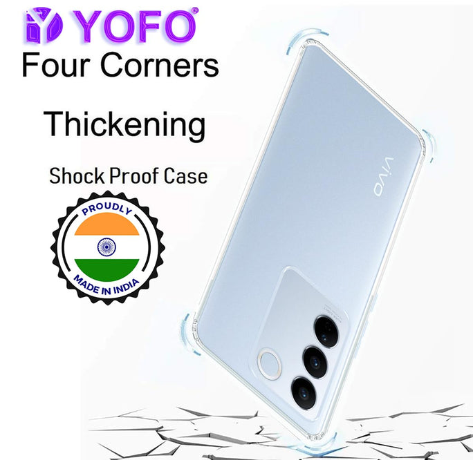 YOFO Back Cover for Vivo V27 (5G) (Silicone|Transparent|Camera Protection) (SALE)
