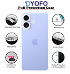 YOFO Silicone Transparent Back Cover for iPhone 16 (6.1) inch (Flexible|Silicone|Transparent|Dust Plug|Camera Protection)