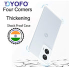 YOFO Back Cover for Motorola Edge 50 Fusion (5G) (Flexible|Silicone|Transparent|Full Camera Protection|Dust Plug)