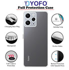 YOFO Back Cover for Mi Redmi 12-4G (SlimFlexible|Silicone|Transparent|Camera Protection|DustPlug)
