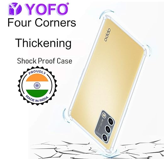 YOFO Back Cover for Oppo A74 / F19 / F19s (Flexible|Shockproof|Silicone|Transparent|Camera Protection) (SALE)