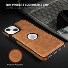 YOFO iPhone 13 Back Cover | Flexible Pu Leather | Full Camera Protection | Raised Edges | Super Soft-Touch | Bumper Case for iPhone 13 (Brown)
