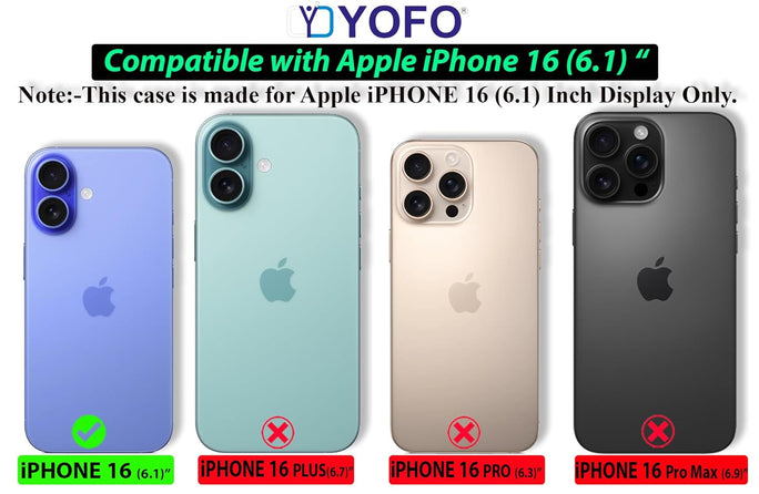 YOFO Silicone Transparent Back Cover for iPhone 16 (6.1) inch (Flexible|Silicone|Transparent|Dust Plug|Camera Protection)