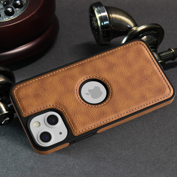 YOFO iPhone 13 Back Cover | Flexible Pu Leather | Full Camera Protection | Raised Edges | Super Soft-Touch | Bumper Case for iPhone 13 (Brown)