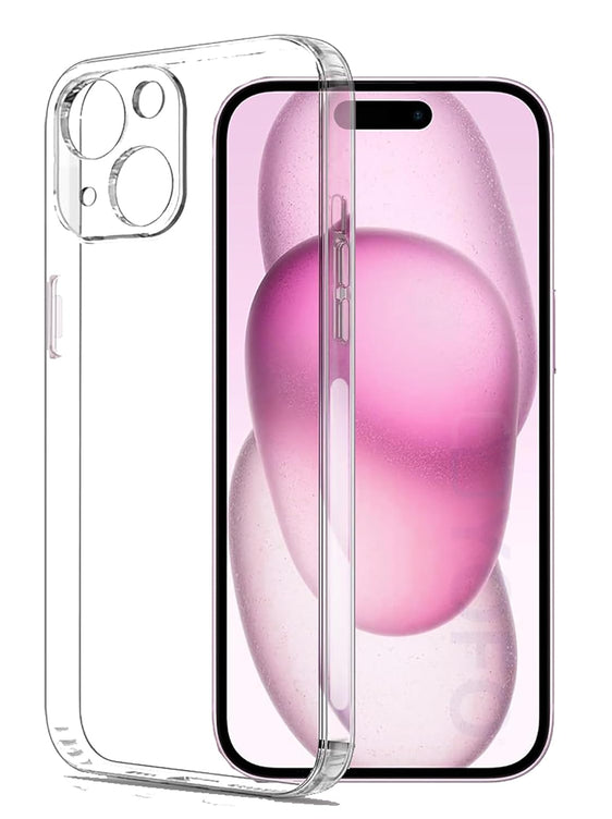 YOFO Back Cover for Apple iPhone 15 Plus (SlimFlexible|Silicone|Transparent|Camera Protection|DustPlug)
