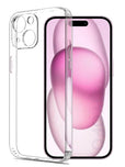 YOFO Back Cover for Apple iPhone 15 (SlimFlexible|Silicone|Transparent|Camera Protection|DustPlug)