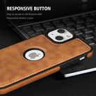 YOFO iPhone 13 Back Cover | Flexible Pu Leather | Full Camera Protection | Raised Edges | Super Soft-Touch | Bumper Case for iPhone 13 (Brown)