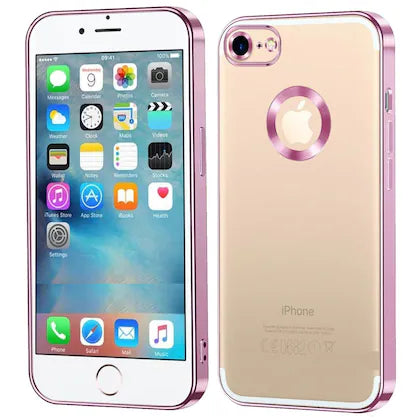 YOFO Electroplated Logo View Back Cover Case for Apple iPhone 6  (Transparent|Chrome|TPU+Polycarbonate) (Purple, Apple iPhone 6/