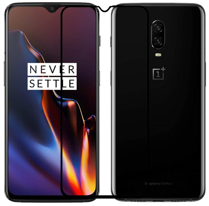 YOFO HD D+ Edge to Edge Full Screen Coverage Tempered Glass for OnePlus6T- Full Glue Gorilla Glass (Black)