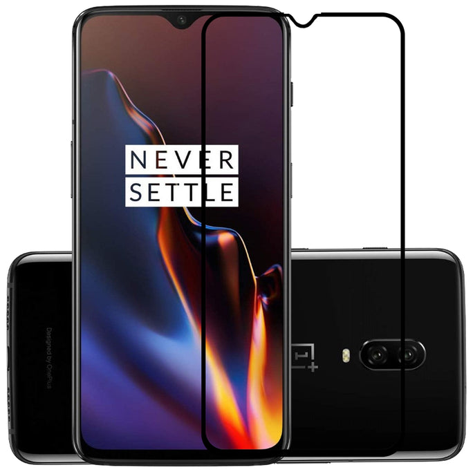 YOFO HD D+ Edge to Edge Full Screen Coverage Tempered Glass for OnePlus6T- Full Glue Gorilla Glass (Black)