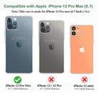 YOFO Back Cover for iPhone 12 Pro Max (6.7) (Transparent) with Dust Plug & Camera Protection