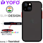 YOFO Back Cover for Apple iPhone 13 (6.1) (Translucent Matte Smoke Case|Soft Frame|Shockproof|Full Camera Protection) with Free Mobile Stand