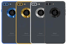 YOFO Electroplated Logo View Back Cover Case for Apple iPhone 7 Plus /  iPhone 8 Plus (Transparent|Chrome|TPU+Poly Carbonate) - BLUE