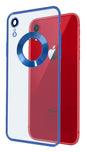 YOFO Electroplated Logo View Back Cover Case for Apple iPhone XR (Transparent|Chrome|TPU+Poly Carbonate)- Blue
