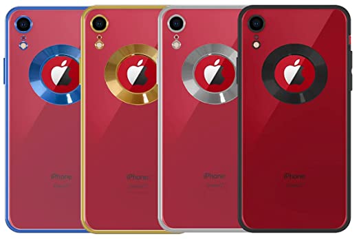 YOFO Electroplated Logo View Back Cover Case for Apple iPhone XR (Transparent|Chrome|TPU+Poly Carbonate)- Silver