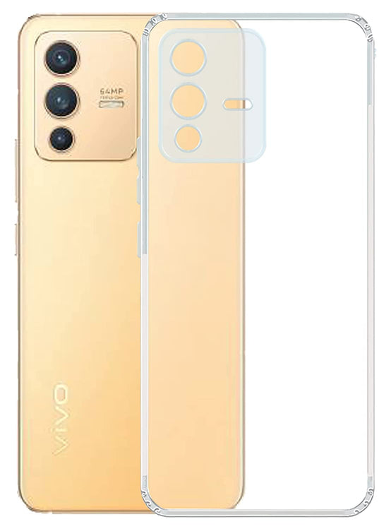 YOFO Back Cover for Vivo V23 Pro (5G) / Vivo S12 Pro (5G) (Flexible|Silicone|Transparent|Camera Protection|DustPlug)