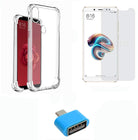 YOFO Combo for Mi Redmi A2 Transparent Back Cover + Matte Screen Guard with Free OTG Adapter