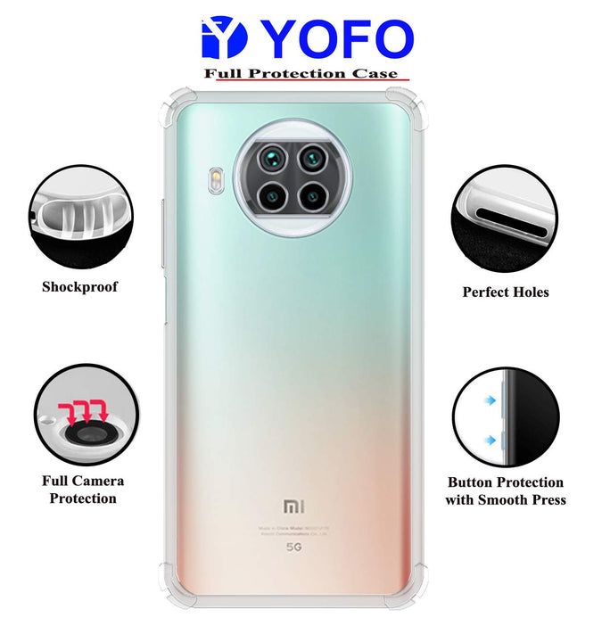 YOFO Combo for Mi Redmi 10i Transparent Back Cover + Full Matte Screen Guad with Free OTG Adapter