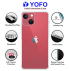 YOFO Back Cover for Apple iPhone 13 (6.1) (Flexible|Silicone|Transparent|Camera Protection|DustPlug) (SALE)