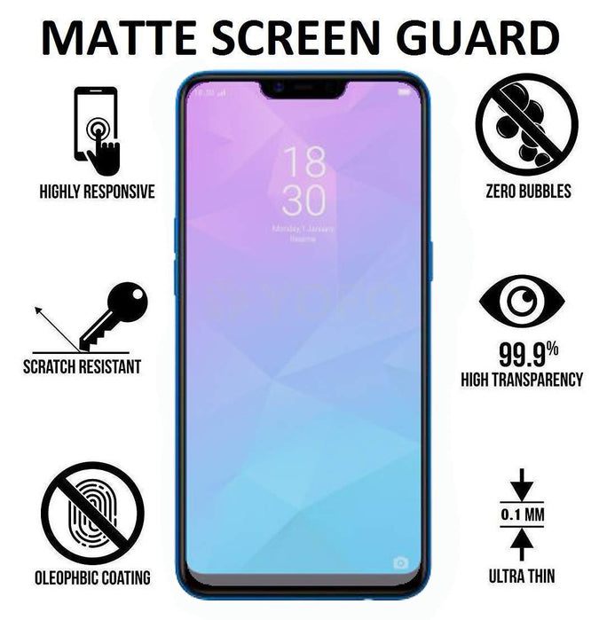 YOFO Combo for Realme C1 Transparent Back Cover + Matte Screen Guard with Free OTG Adapter
