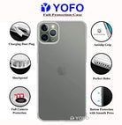YOFO Back Cover for Apple iPhone 11 Pro (5.8 inch) Silicone (Transparent) - Camera Protection with Anti Dust Plug