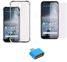 YOFO Combo for Nokia 4.2 Transparent Back Cover + Matte Screen Guad with Free OTG Adapter