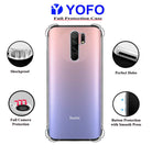 YOFO Combo for Mi Redmi 9 Prime Transparent Back Cover + Full Matte Screen Guad with Free OTG Adapter