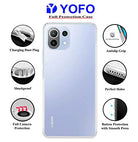 YOFO Back Cover for Mi 11 Lite (5G) (Flexible|Silicone|Transparent|Camera Protection|DustPlug)