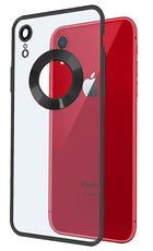 YOFO Electroplated Logo View Back Cover Case for Apple iPhone XR (Transparent|Chrome|TPU+Poly Carbonate)- Black