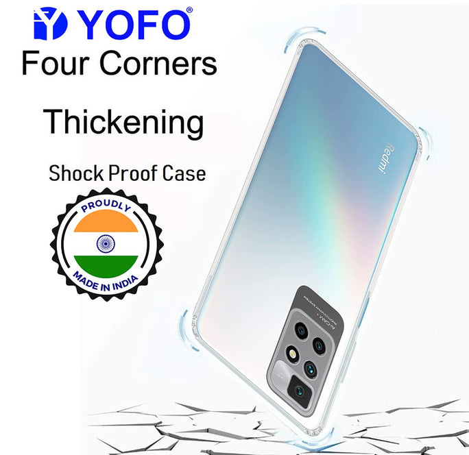 YOFO Back Cover for Mi Redmi 10 Prime (Flexible|Silicone|Transparent|Camera Protection|DustPlug)
