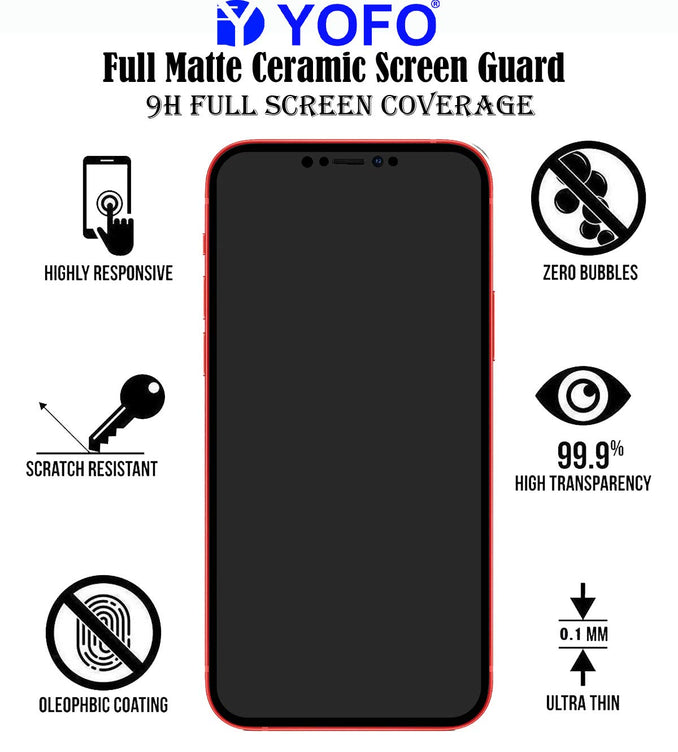 YOFO Mattte Finish Anti-Fingerprint Ceramic Flexible Screen Protector for iPhone XR/iPhone 11