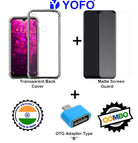 YOFO Combo for Mi Redmi Y3 Transparent Back Cover + Matte Screen Guard with Free OTG Adapter