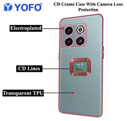 YOFO Electroplated Logo View Back Cover for OnePlus 10T (Transparent|Chrome|TPU+Polycarbonate)