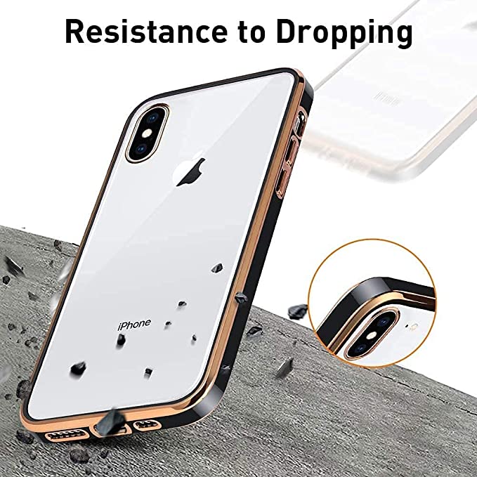 YOFO Chrome case for iPhone X & iPhone Xs | Black TPU Case | Chrome case | Electroplating case Cover -(Black)