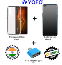 YOFO Combo for Realme 6 Pro Transparent Back Cover + Matte Screen Guard with Free OTG Adapter