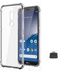 YOFO Shockproof Soft Transparent Back Cover for Nokia C3 With OTG Adapter -(Transparent)