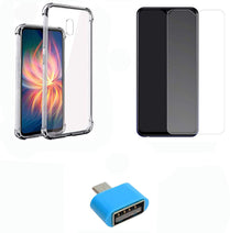 YOFO Combo for Mi Redmi 8A Transparent Back Cover + Matte Screen Guard with Free OTG Adapter