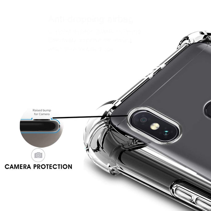 YOFO Back Cover for MI Redmi Note 5 Pro Shockproof TPU Cushioned Edges (Transparent)