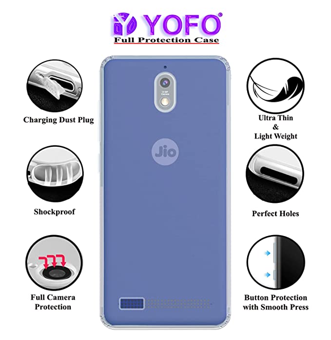 YOFO Back Cover for Jio Phone Next (4G) (Flexible|Silicone|Transparent|Dust Plug|Camera Protection)…
