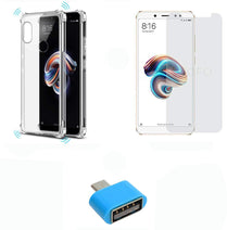 YOFO Combo for Mi Redmi Note 5 PRO Transparent Back Cover + Matte Screen Guard with Free OTG Adapter