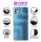 YOFO Back Cover for Infinix Hot 10 Play/Hot 11 Play (Flexible|Silicone|Transparent|Dust Plug|Camera Protection)