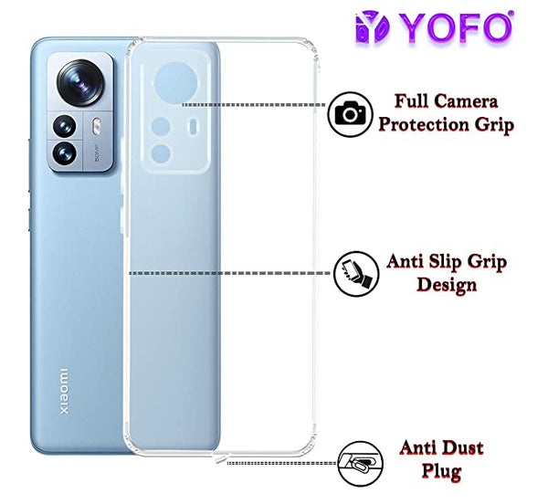 Yoedge Custodia 360° Per Xiaomi 12 Pro 5G - Cover Full Body Con Protezione Schermo Incorporata - Morbida TPU E PC Rigido - Design Crisantemo Trasparente